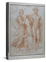 Mercury Offers the Cup of Immortality to Psyche-Giulio Romano-Stretched Canvas