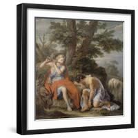 Mercury Playing the Flute to Lull the Shepherd Argus-René Antoine Houasse-Framed Giclee Print