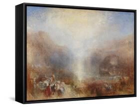 Mercury Sent to Admonish Aeneas-J. M. W. Turner-Framed Stretched Canvas