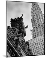 Mercury Statue and Chrysler Building-Chris Bliss-Mounted Art Print