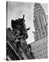 Mercury Statue and Chrysler Building-Chris Bliss-Stretched Canvas