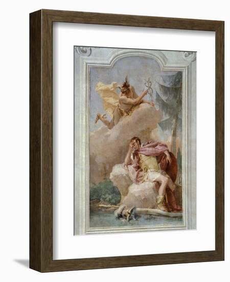 Mercury Urging Aeneas to Depart-Giambattista Tiepolo-Framed Giclee Print