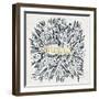Merde – Black and Gold-Cat Coquillette-Framed Giclee Print