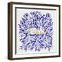 Merde – Navy and Gold-Cat Coquillette-Framed Giclee Print