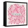 Merde – Pink-Cat Coquillette-Framed Stretched Canvas