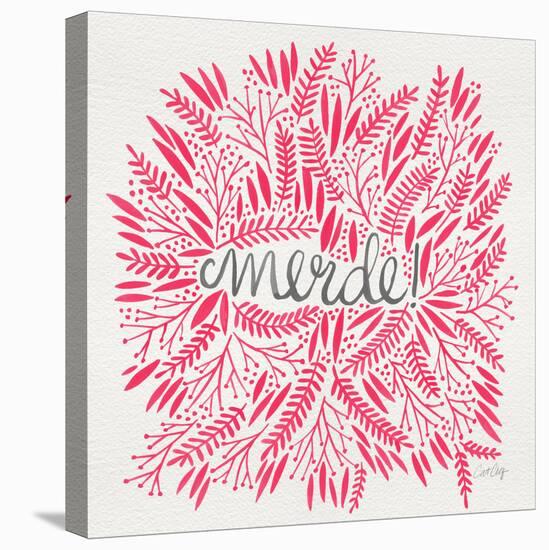 Merde – Pink-Cat Coquillette-Stretched Canvas