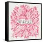 Merde – Pink-Cat Coquillette-Framed Stretched Canvas