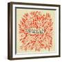 Merde – Red on Yellow-Cat Coquillette-Framed Giclee Print