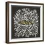 Merde – White on Black-Cat Coquillette-Framed Giclee Print