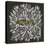 Merde – White on Black-Cat Coquillette-Stretched Canvas