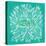 Merde – White on Turquoise-Cat Coquillette-Stretched Canvas
