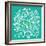 Merde – White on Turquoise-Cat Coquillette-Framed Giclee Print