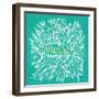 Merde – White on Turquoise-Cat Coquillette-Framed Giclee Print