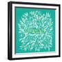 Merde – White on Turquoise-Cat Coquillette-Framed Giclee Print