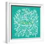 Merde – White on Turquoise-Cat Coquillette-Framed Giclee Print