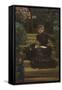 Mère et enfant assis sur le perron d'une maison de campagne-James Tissot-Framed Stretched Canvas