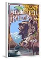 Meredith, New Hampshire - Montage-Lantern Press-Framed Art Print