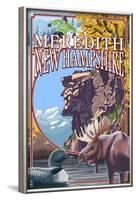 Meredith, New Hampshire - Montage-Lantern Press-Framed Art Print