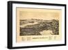 Meredith, New Hampshire - Panoramic Map-Lantern Press-Framed Art Print