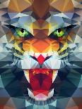 Abstract Polygonal Tiger. Geometric Hipster Illustration. Polygonal Poster-Merfin-Framed Art Print