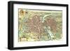 Merian map of Paris 1615-Matheus Merian-Framed Art Print