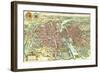 Merian map of Paris 1615-Matheus Merian-Framed Art Print