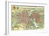 Merian map of Paris 1615-Matheus Merian-Framed Art Print