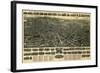 Meriden, Connecticut - Panoramic Map-Lantern Press-Framed Art Print