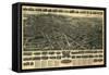Meriden, Connecticut - Panoramic Map-Lantern Press-Framed Stretched Canvas