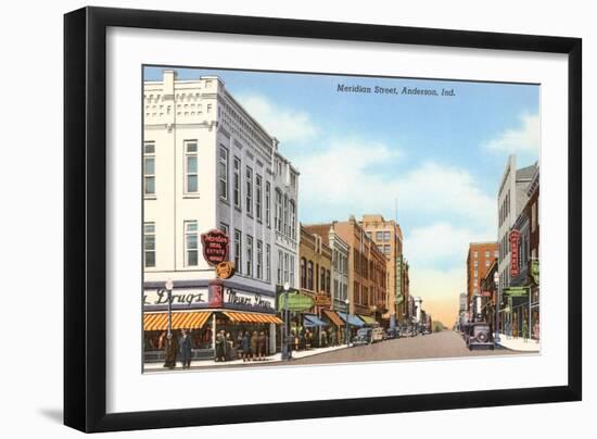 Meridian Street, Anderson, Indiana-null-Framed Art Print