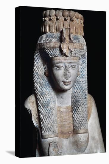 Merit-Amun, Ramses Ii's Daughter, Painted Limestone Statue, from Ramesseum at Thebes,-null-Stretched Canvas