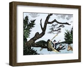 Meriwether Lewis and William Clark Expedition Losing Notes and Specimens in a Canoe Accident-null-Framed Giclee Print