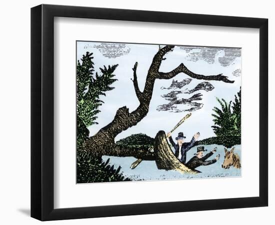 Meriwether Lewis and William Clark Expedition Losing Notes and Specimens in a Canoe Accident-null-Framed Giclee Print