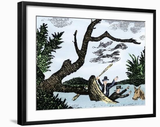 Meriwether Lewis and William Clark Expedition Losing Notes and Specimens in a Canoe Accident-null-Framed Giclee Print
