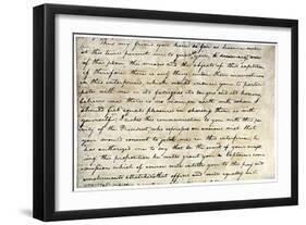 Meriwether Lewis's Letter Inviting William Clark to Join Expedition to Explore Louisiana Territory-null-Framed Giclee Print