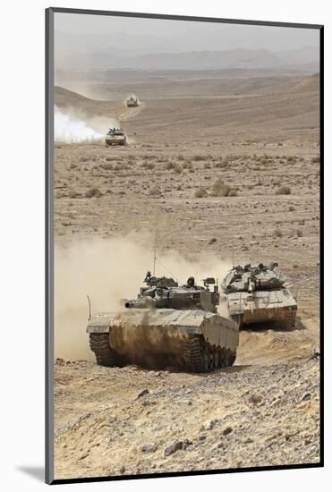 Merkava Iii Main Battle Tanks in the Negev Desert, Israel-Stocktrek Images-Mounted Photographic Print