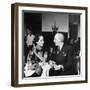 Merle Oberon and Walter Winchell Chatting at the Stork Club-null-Framed Photographic Print