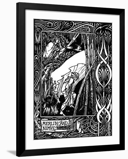 Merlin and Nimue. Illustration to the Book Le Morte D'Arthur by Sir Thomas Malory, 1893-1894-null-Framed Giclee Print