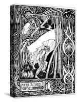 Merlin and Nimue-Aubrey Beardsley-Stretched Canvas
