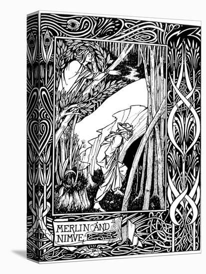 Merlin and Nimue-Aubrey Beardsley-Stretched Canvas