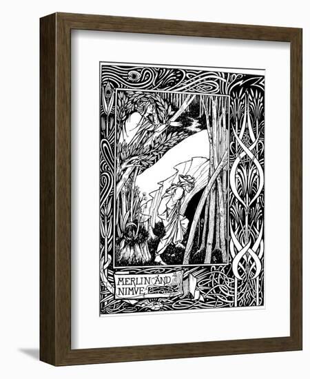 Merlin and Nimue-Aubrey Beardsley-Framed Photographic Print