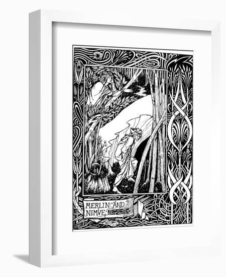 Merlin and Nimue-Aubrey Beardsley-Framed Photographic Print