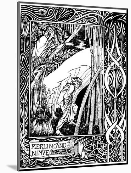 Merlin and Nimue-Aubrey Beardsley-Mounted Photographic Print