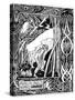 Merlin and Nimue-Aubrey Beardsley-Stretched Canvas