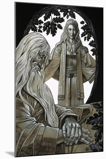 Merlin and Vivian, the Fairy Lady of the Lake-Richard Hook-Mounted Giclee Print