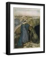 Merlin and Vivien-Arthur Rackham-Framed Art Print