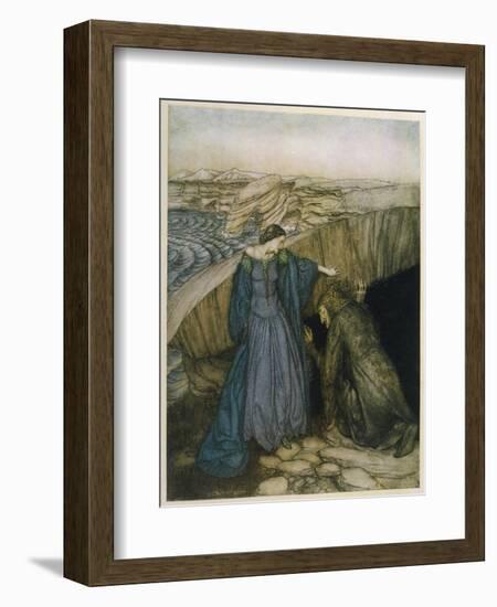 Merlin and Vivien-Arthur Rackham-Framed Art Print