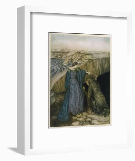 Merlin and Vivien-Arthur Rackham-Framed Art Print