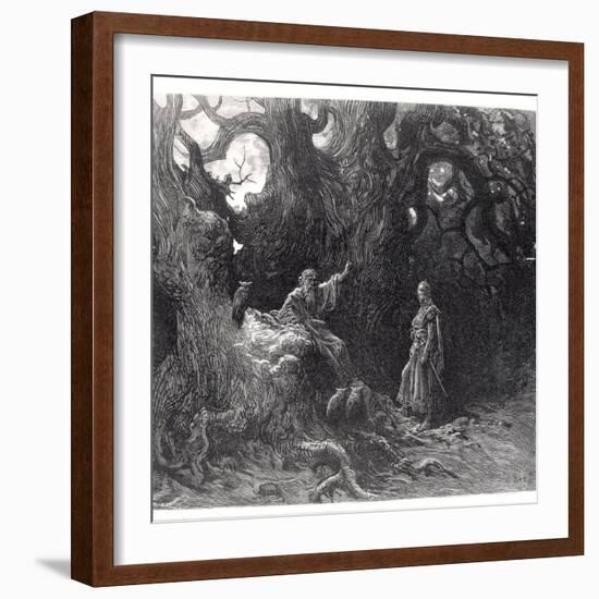 Merlin in the Forest of Broceliande, from "Orlando Furioso"-Gustave Doré-Framed Giclee Print