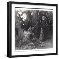 Merlin in the Forest of Broceliande, from "Orlando Furioso"-Gustave Doré-Framed Giclee Print